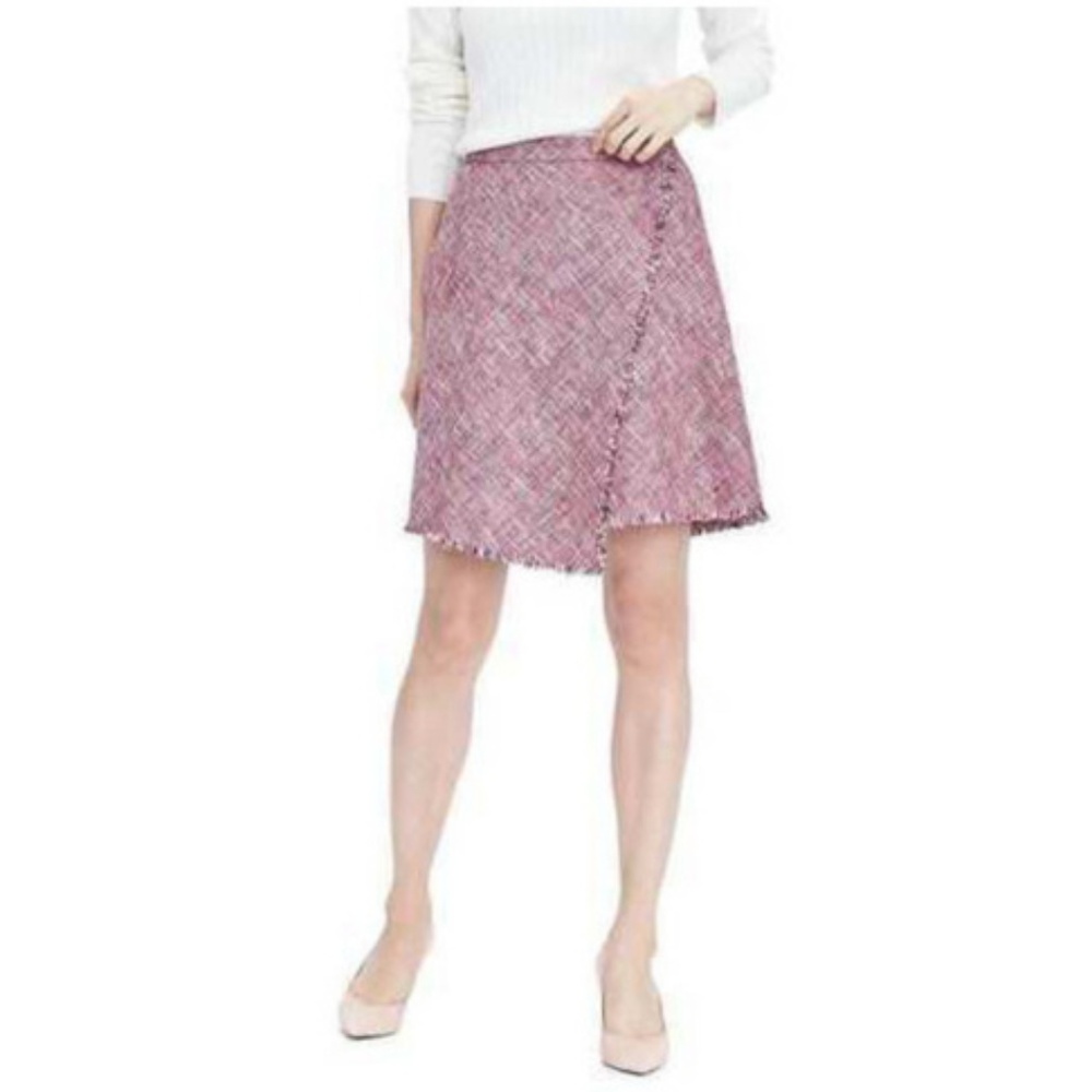Banana Republic Pink Fringe Tweed Skirt